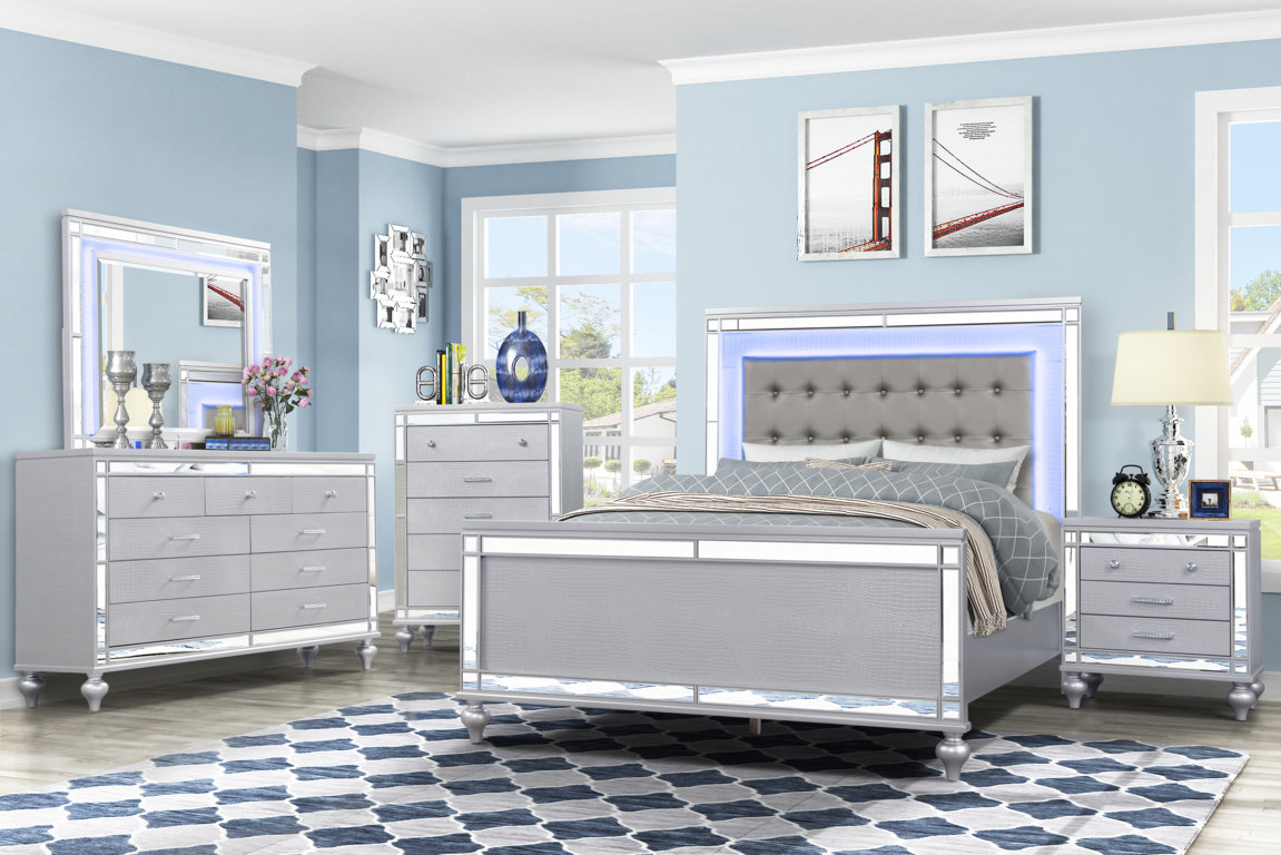 Valentine Queen Bedroom Set 6pc - D&S Mattress